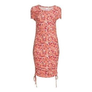 Floral Bodycon Dress‎ with Mask M Juniors 7-9 NWT